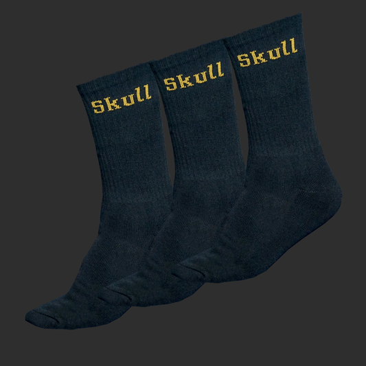 Skull Padel Strømper - 3pak Sort/Guld