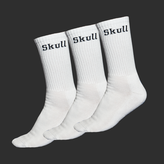 Skull Padel Strømper - 3pak Hvid/Sort