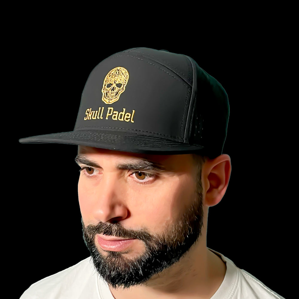Skull Padel Cap - Sort/Guld