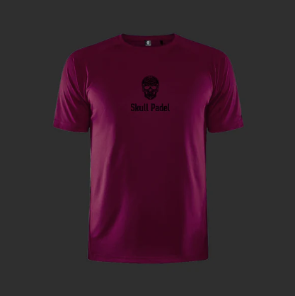 Skull Padel Herre Tee - Mørk Rød
