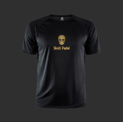 Skull Padel Herre Tee - Sort/Guld